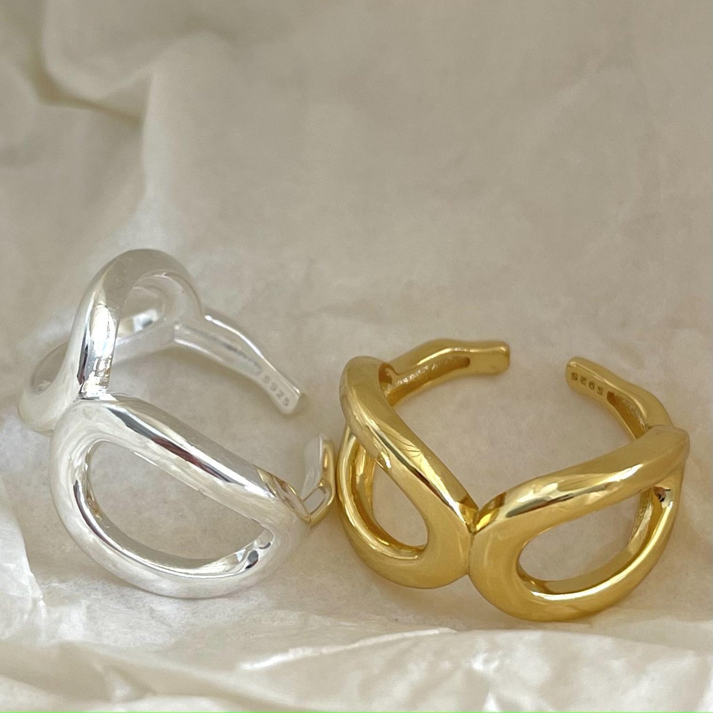 Hollow Cross Simple Fashionable Temperamental Cold Rings