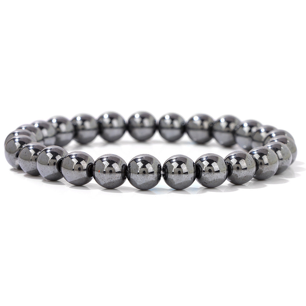 Men's Natural Stone Beads White Turquoise Elastic Bracelets