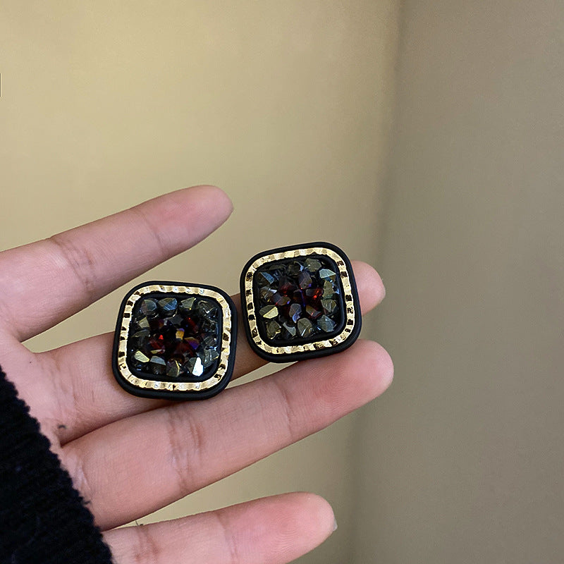 Sier Geometric Niche Design Elegant High-grade Earrings