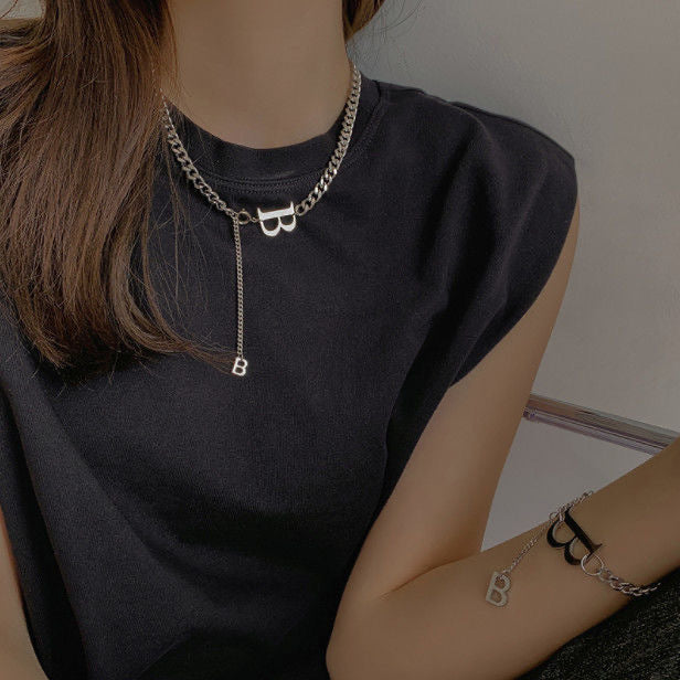 Women's & Men's Personalized Hip Hop Trendy Big Letter Necklaces