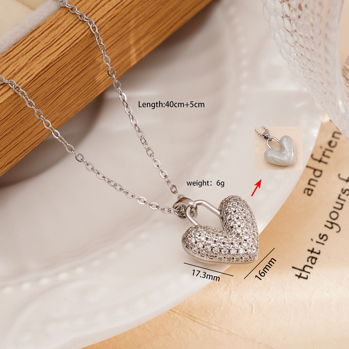 Women's Titanium Steel Double-sided Heart Trendy Simple Necklaces