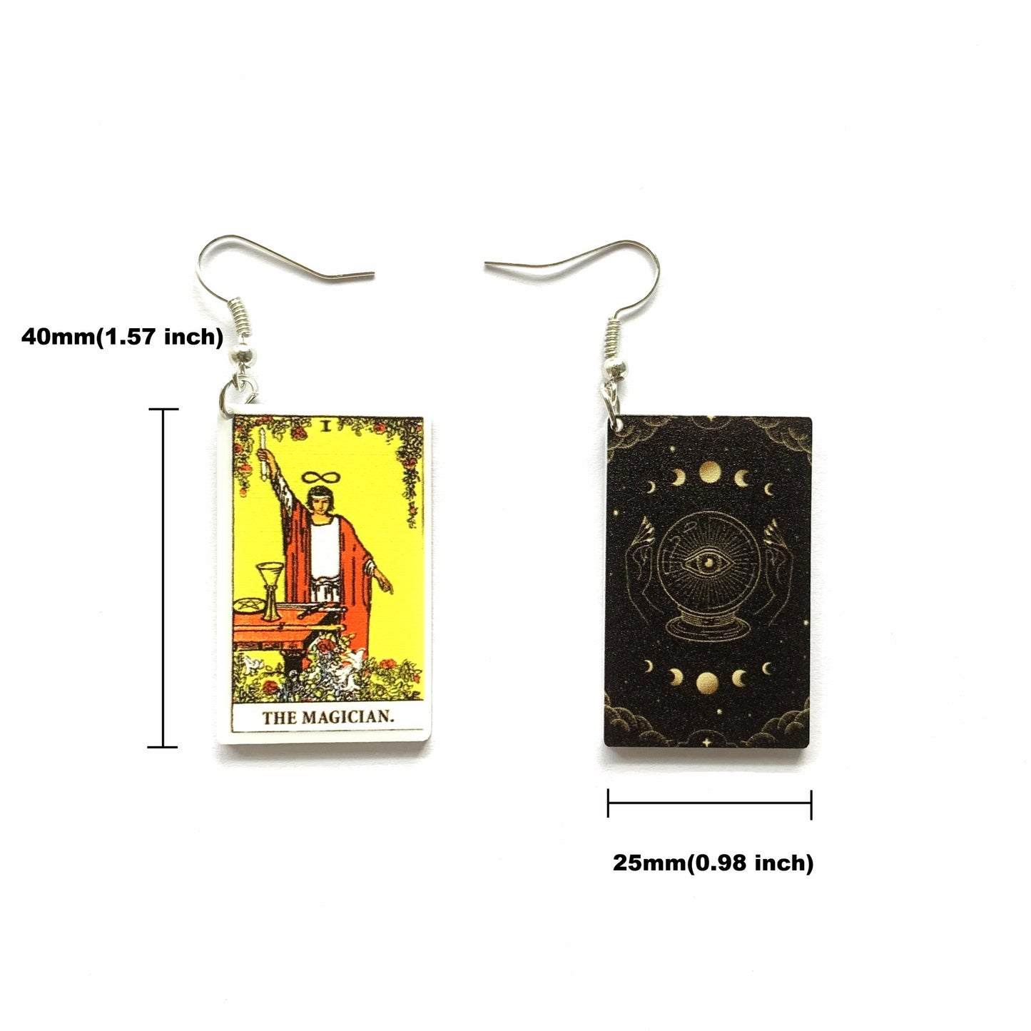 Acrylic Printing Double-sided Vintage Tarot Designer Earrings