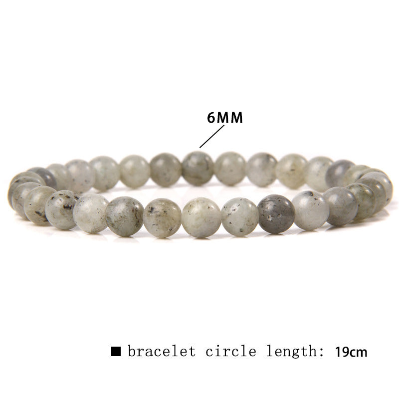 Women's & Men's Single Circle Beaded Natural Agate Stone Bracelets
