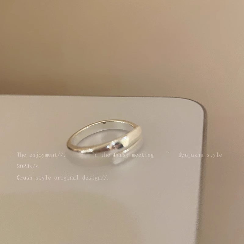 Sier Salad Silk Female Design High-grade Korean Rings