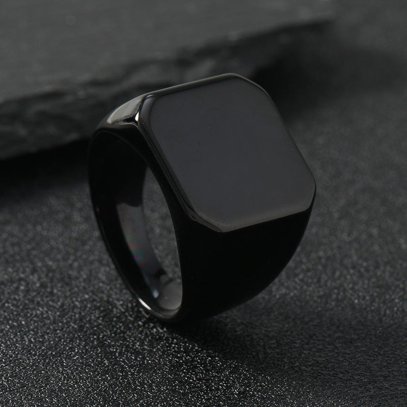 Women's & Men's Titanium Steel Casting Geometric Glossy Stainless Rings