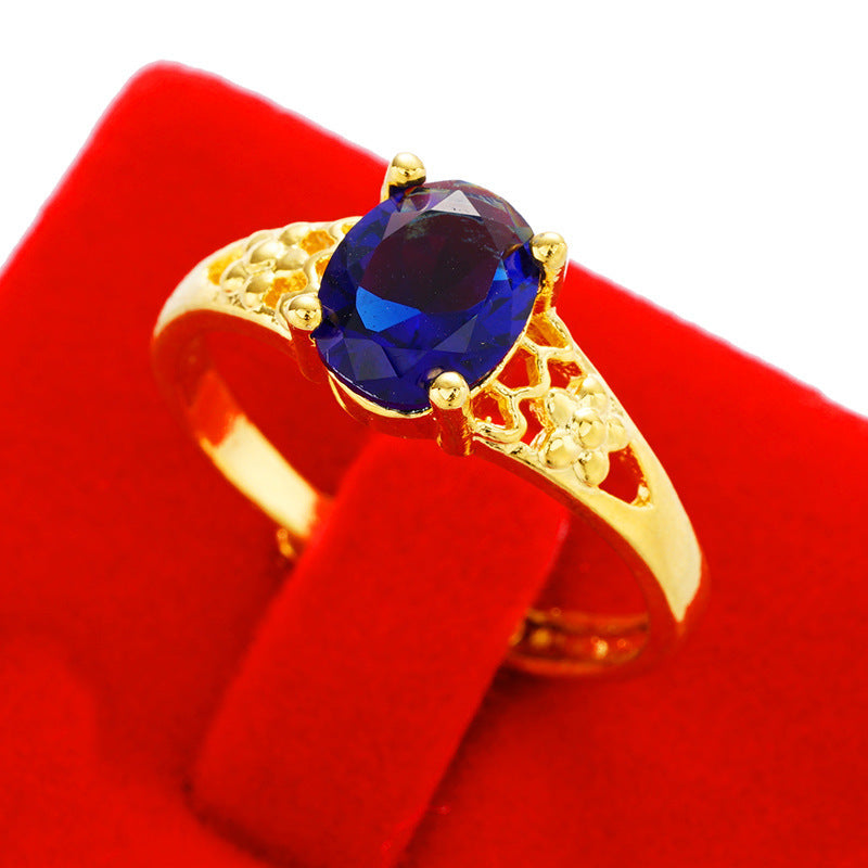 Women's Imitation Diamond Colored Gemstone No Color Rings