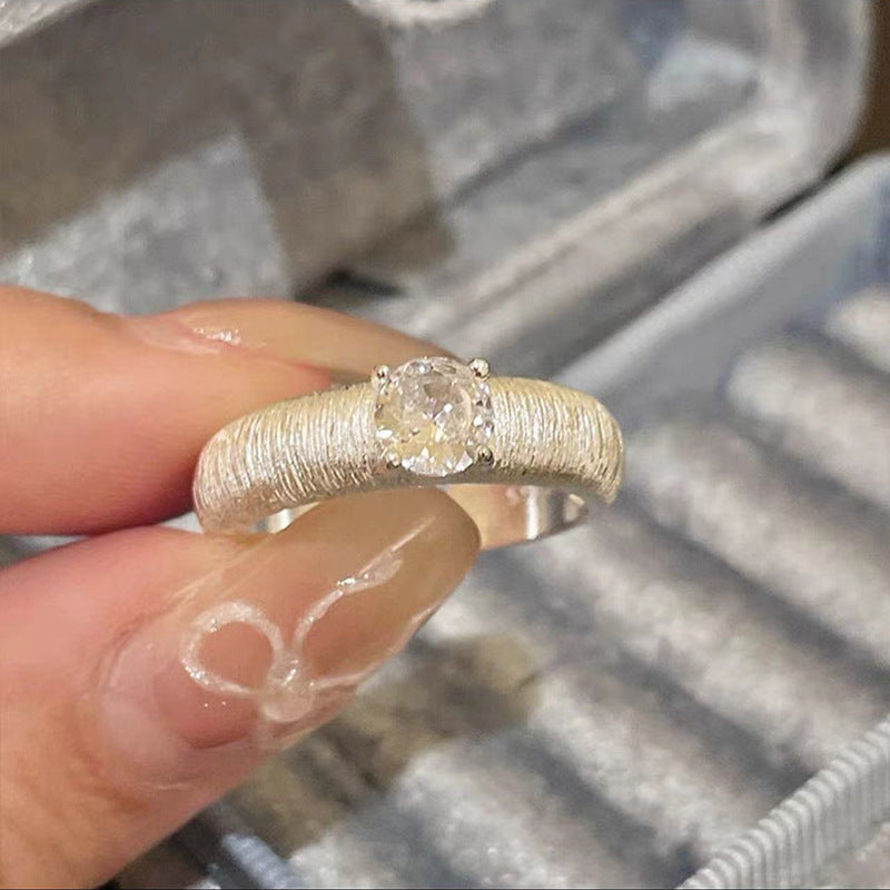 Simple Brushed Female Niche High-grade Light Rings