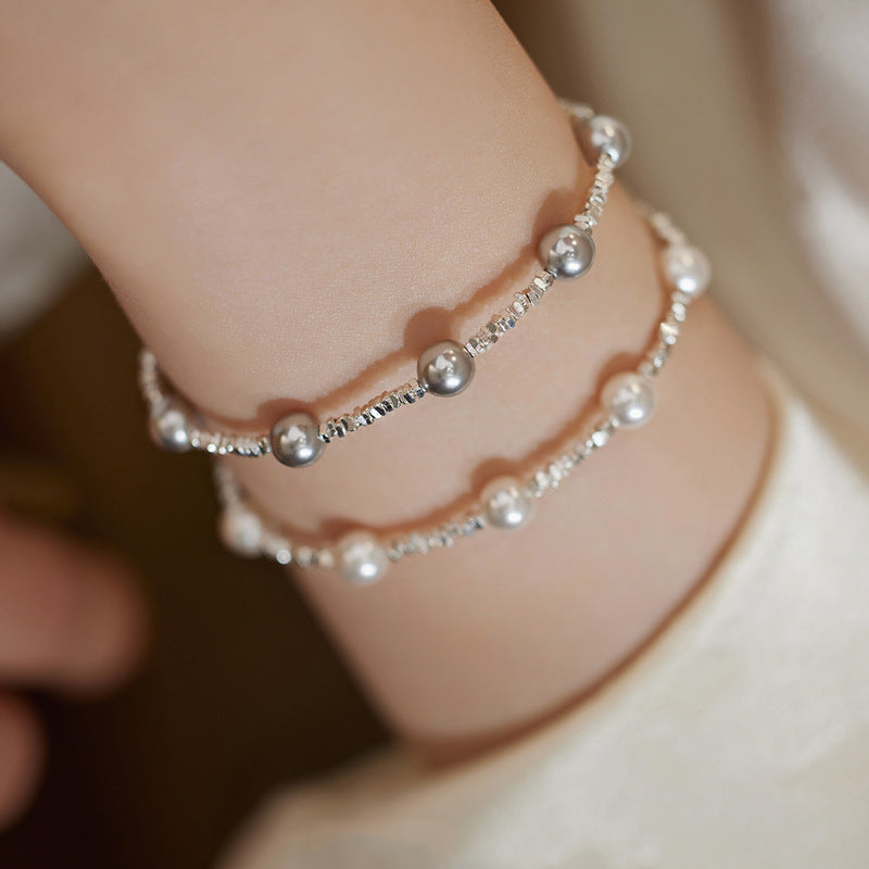 Pieces Of Sier Interval Pearl Starry Simple Bracelets