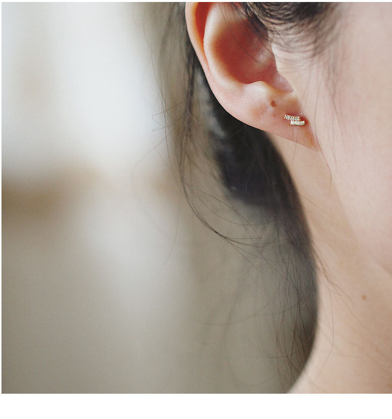 Fashion Gold Plated Short Double Row Earrings