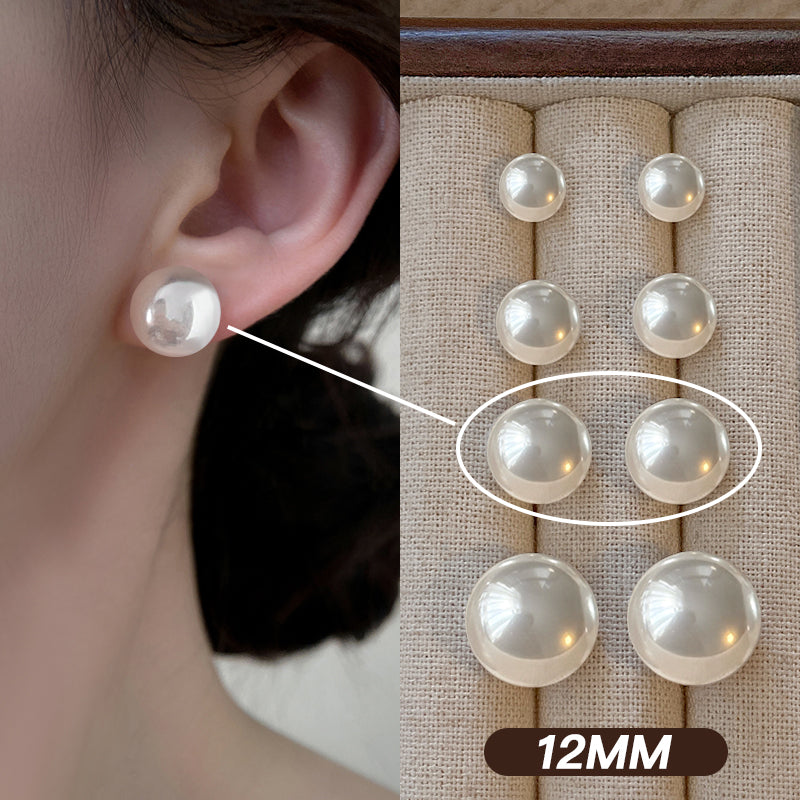Women's Flat Round Steamed Bread Pearl High-grade Earrings