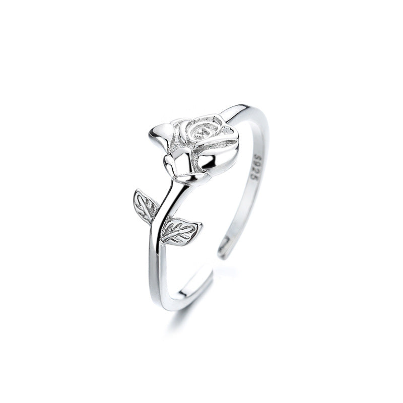 Ning Three-dimensional Rose Open Super Sweet Rings