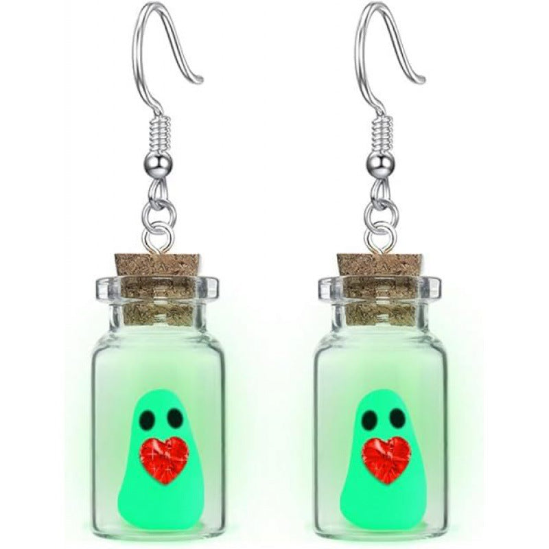 Stereo Luminous Ghost Pumpkin Corn Sugar Earrings