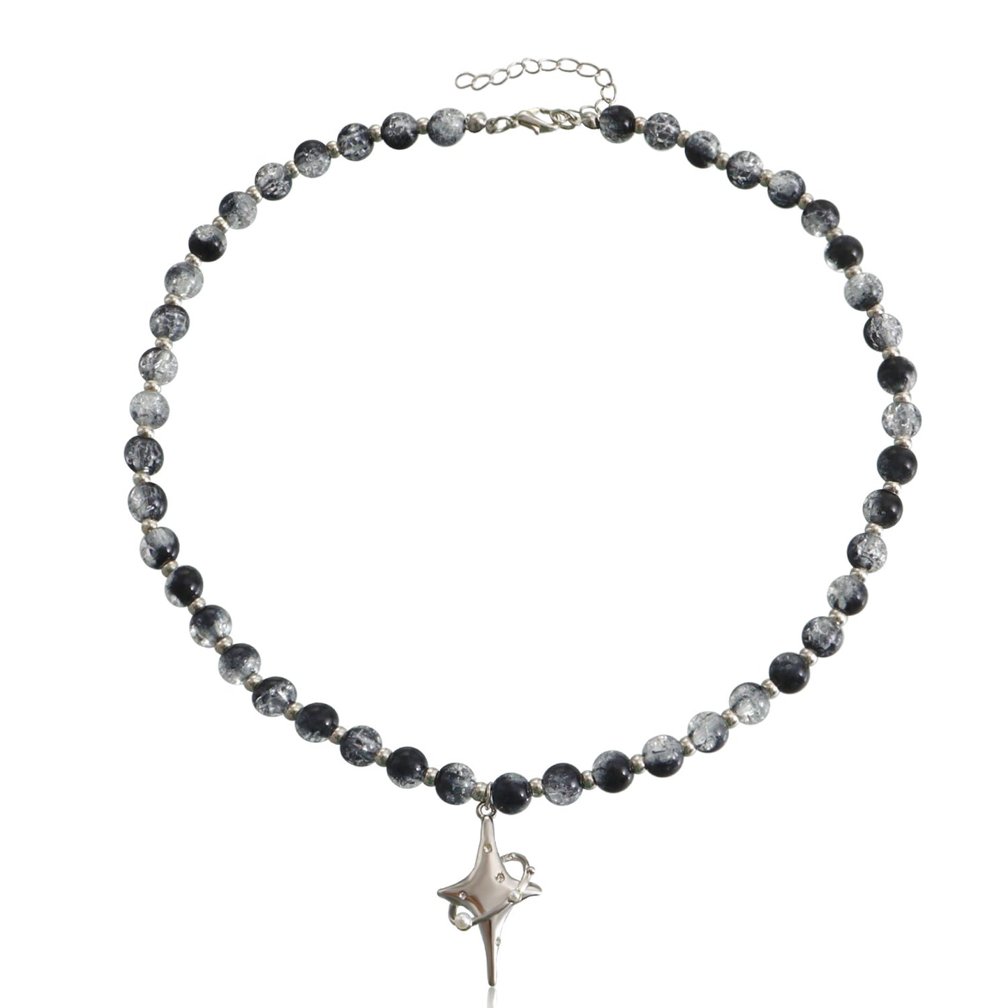 Ornament Vintage Weave Black White Beaded Necklaces