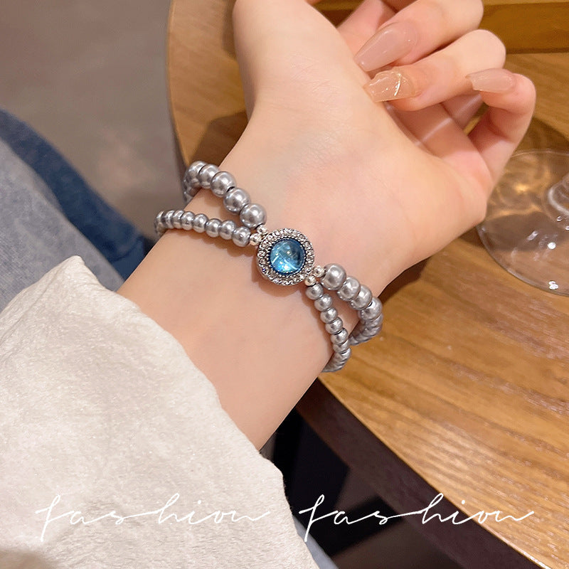 Women's Sier Gray Pearl Simple Design High-grade Bracelets