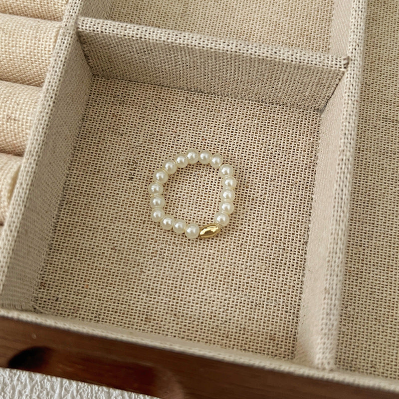 Beads Niche Design Advanced Finger Light Luxury Rings