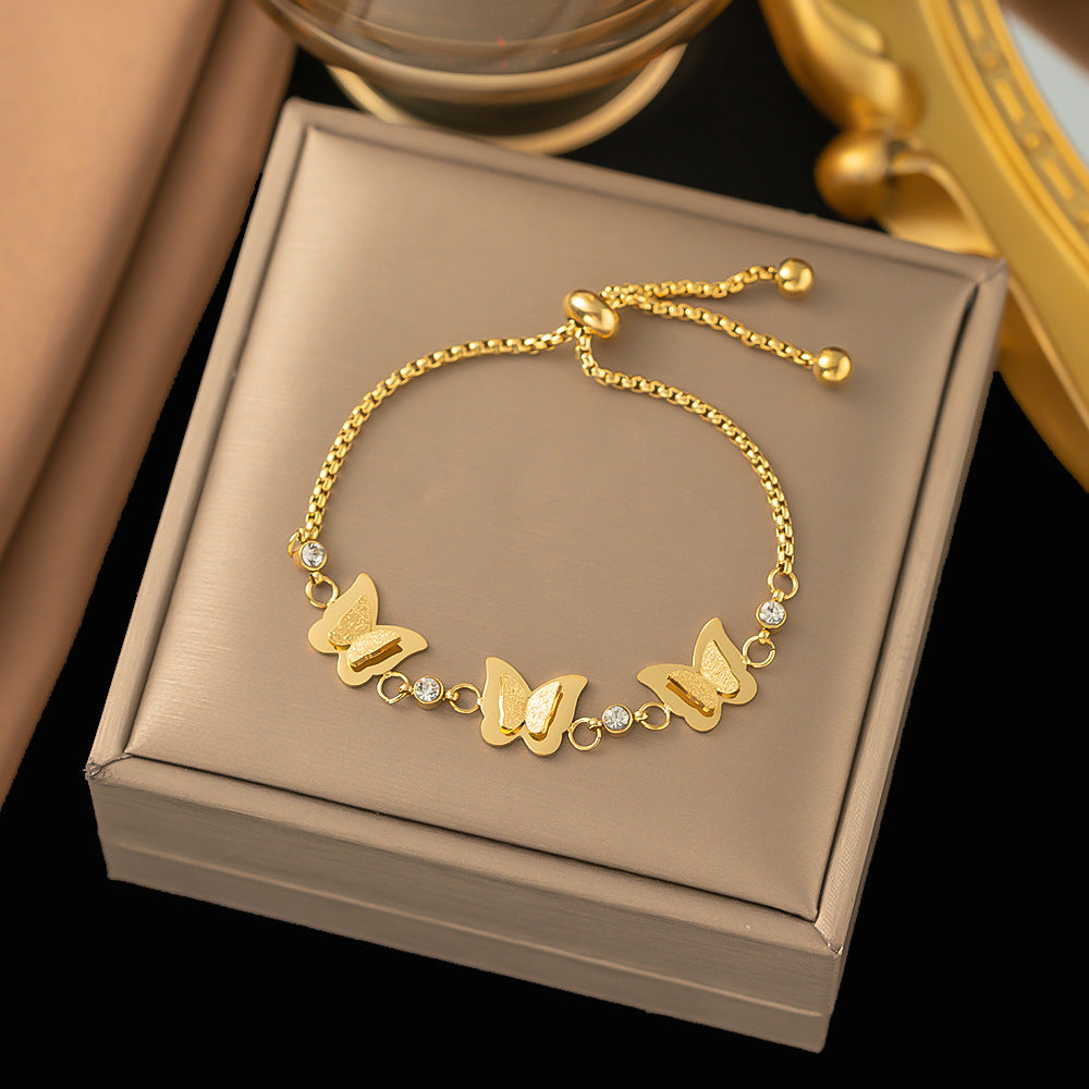 Stainless Steel Female Gold Plated Ornament Bracelets