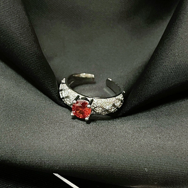 Light Luxury French High Sense Micro Inlaid Rings