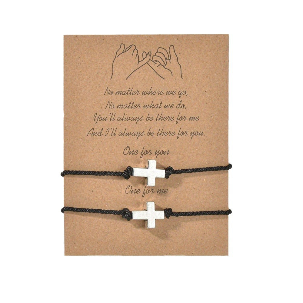 Cross Color Woven Adjustable Carrying Strap Bracelets