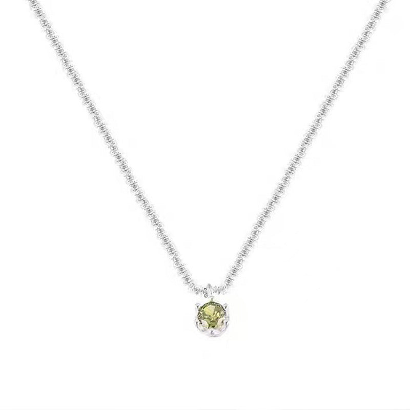 Vintage Green Alloy Female Sparkling Olive Necklaces