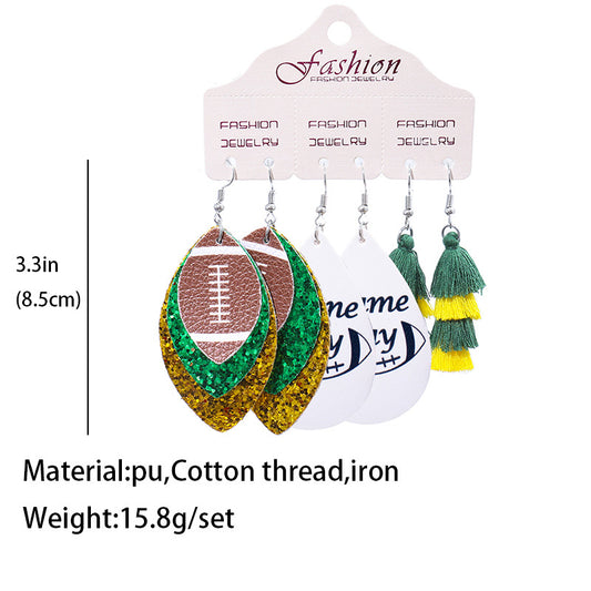 Suit Christmas Gift Football Rugby Softball Earrings