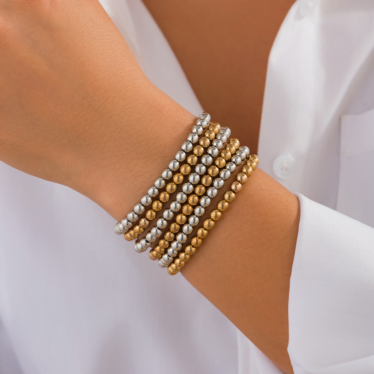 Punk Twin Love Beaded Simple Imitation Bracelets