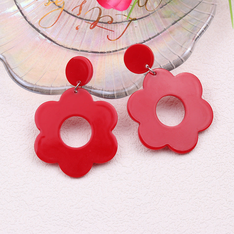Women's Cutout Acrylic Fashion Simple Style Sweet Earrings