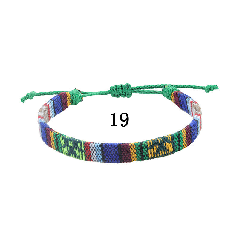 Style Cotton Linen Woven Fabric Carrying Bracelets