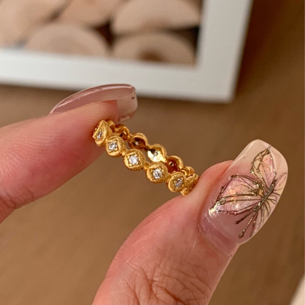 Sier Niche Gentle Natural Colored Gems Female Rings