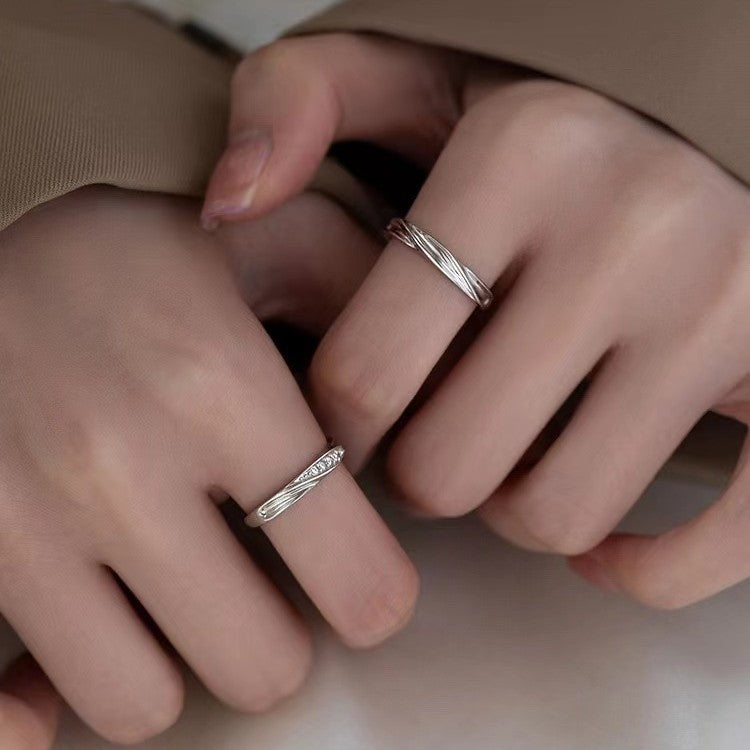 Sier Mobius Couple Fashion Personalized Niche Rings