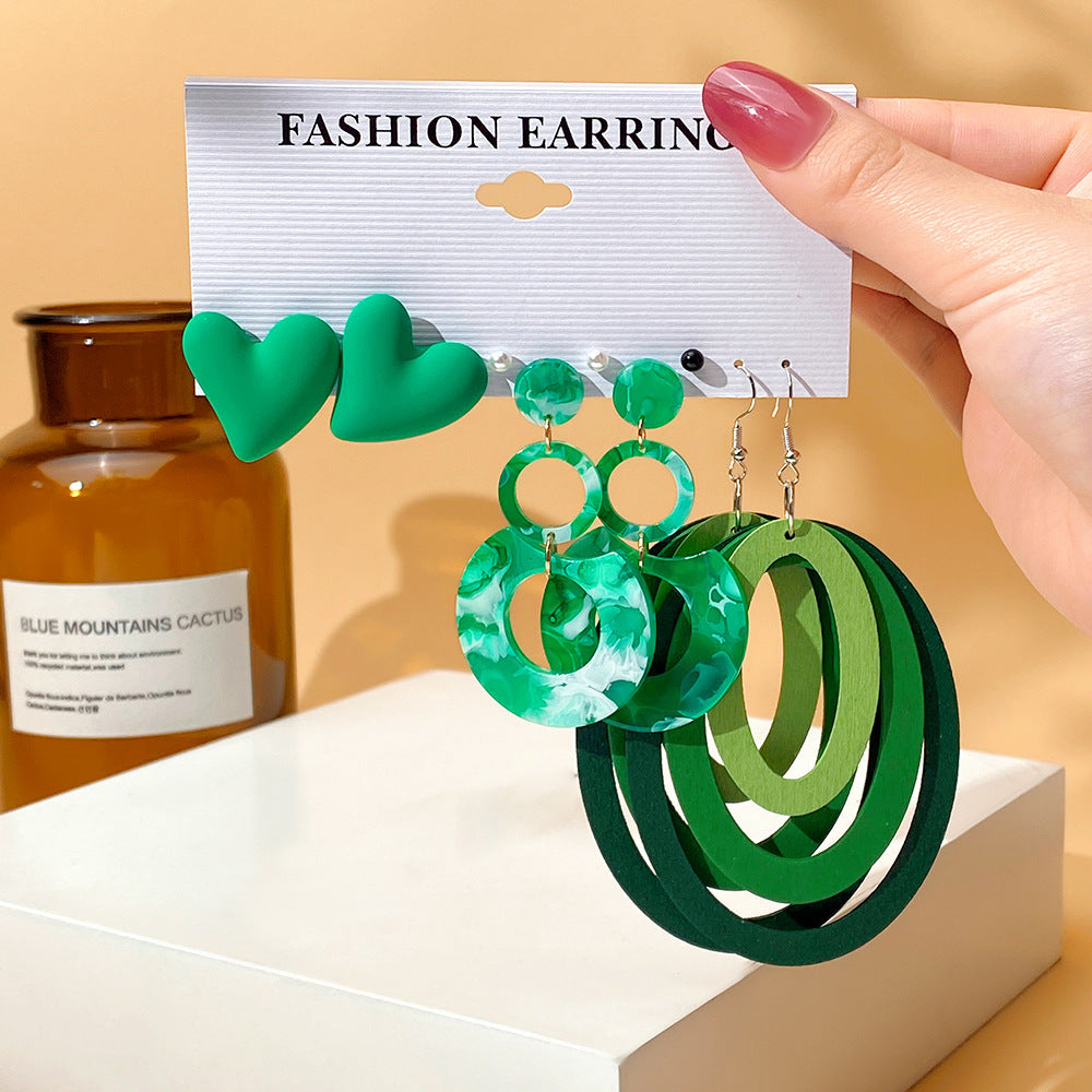 Female Niche High-grade Geometric Resin Light Earrings