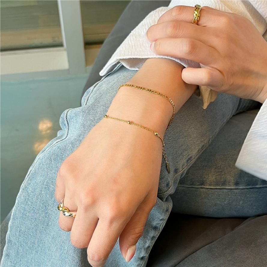 Korean Style Sterling Sier Cross Bead Bracelets