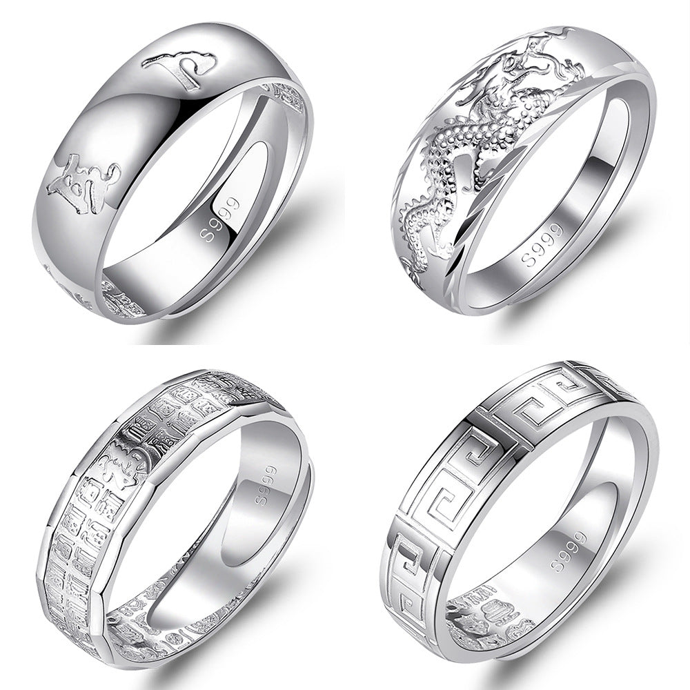 Men's Style Sier-plated For Single Unique Hipster Rings