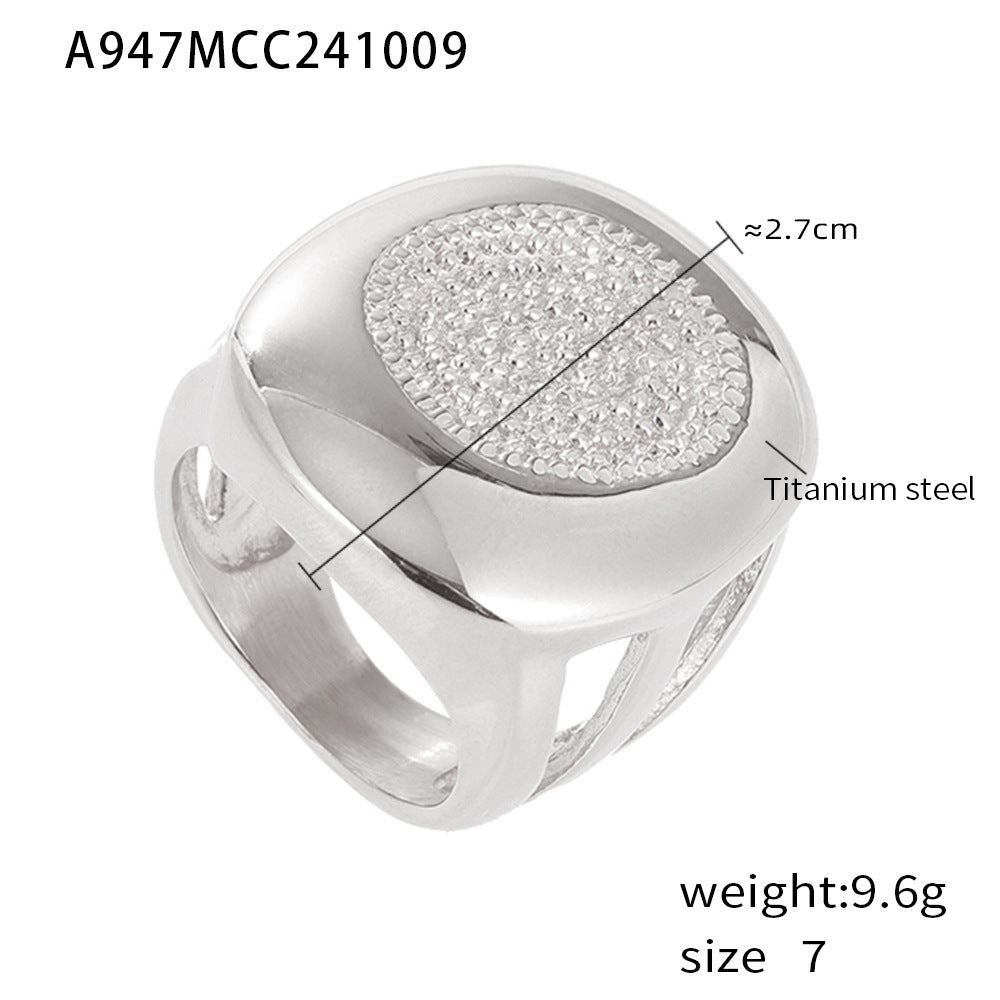 Wheel Fashion Palm Print Titanium Steel Rings