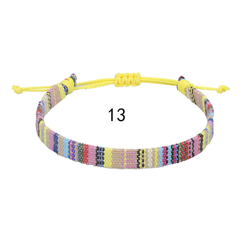 Style Cotton Linen Woven Fabric Carrying Bracelets