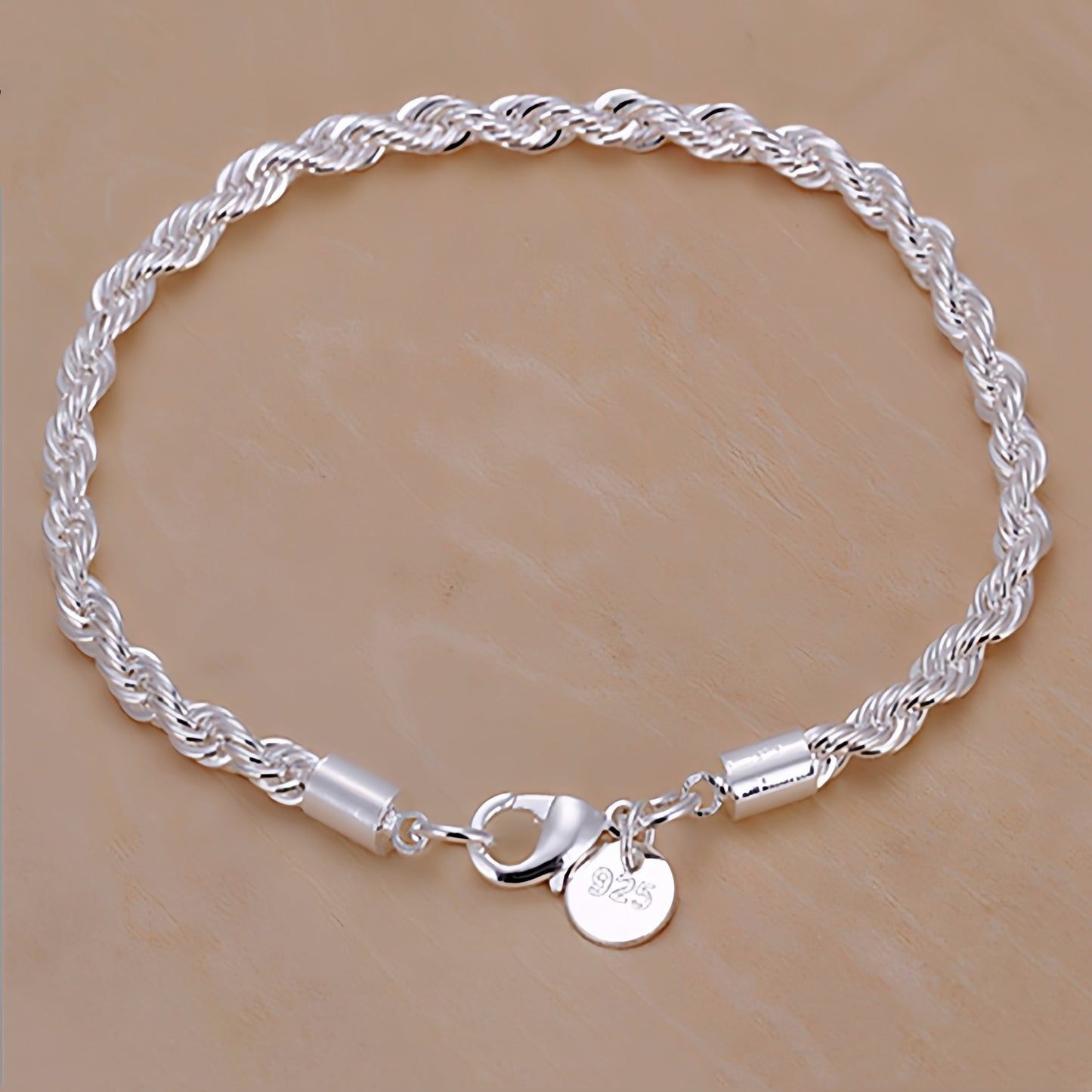 Women's & Men's Elegant Sier Hemp Rope Ornament Flash Bracelets