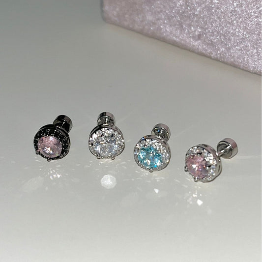 Bone Nail Screw Flat Ear Pin Female Temperament Earrings