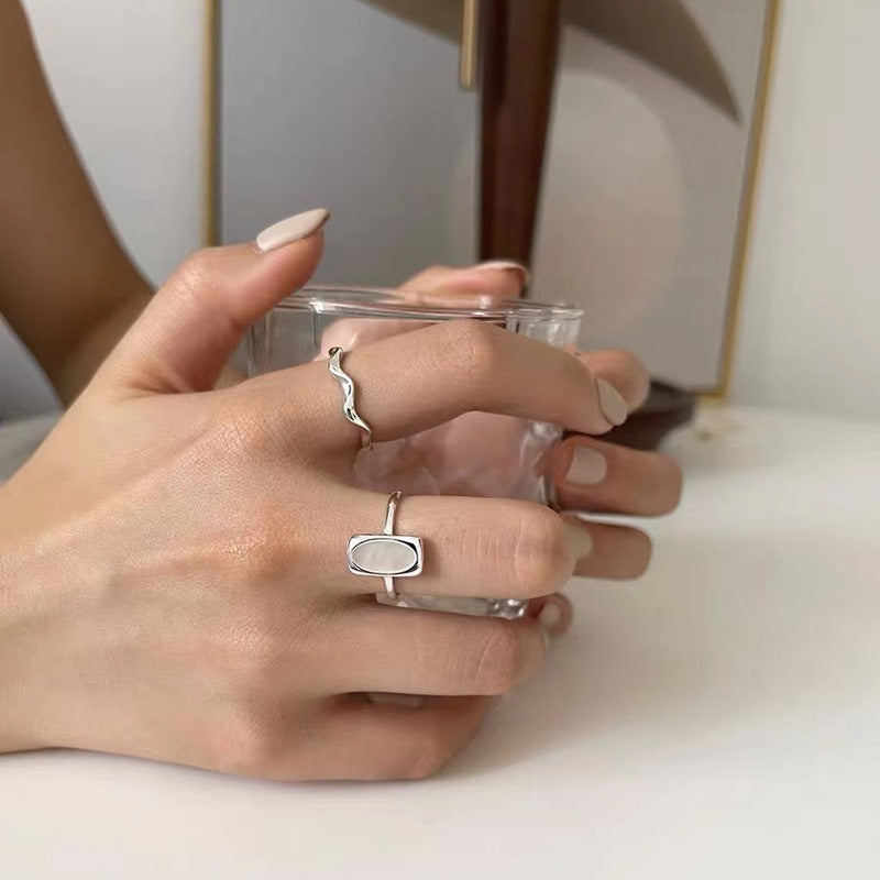 Retro Fashion Elegance Personality Sier Opening Rings