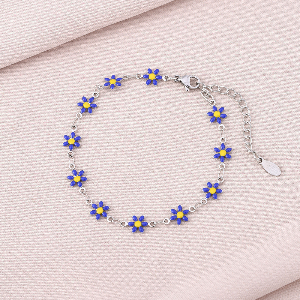 Steel Petal Female Temperament Wild Simple Couple Titanium Bracelets