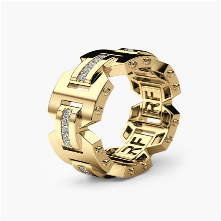 Ornament Popular Golden Single Combination Series Rings