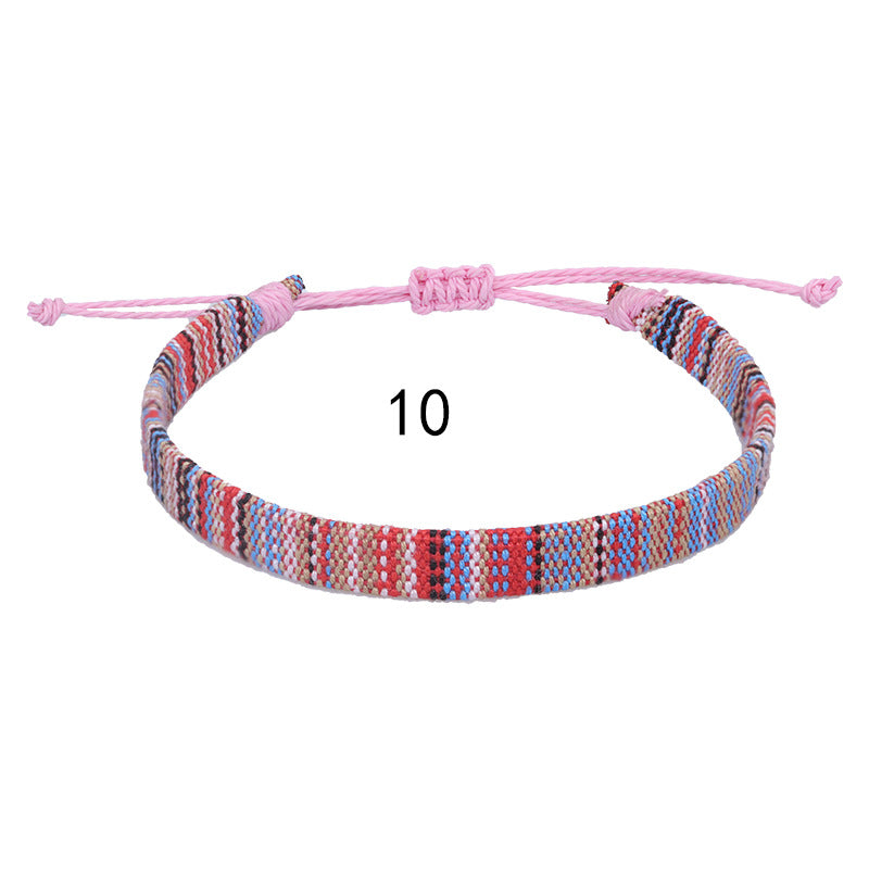 Style Cotton Linen Woven Fabric Carrying Bracelets