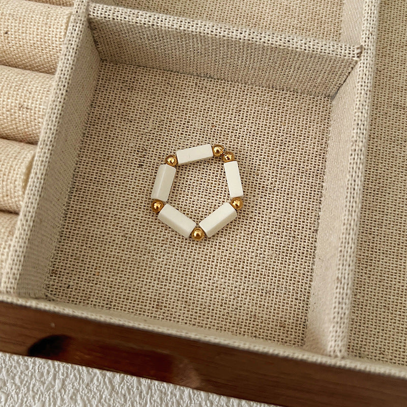 Beads Niche Design Advanced Finger Light Luxury Rings