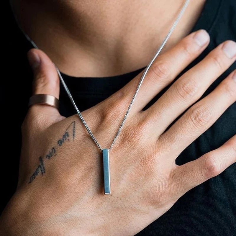 Simple Style Metal Strip Stainless Steel Trendy Hip Necklaces