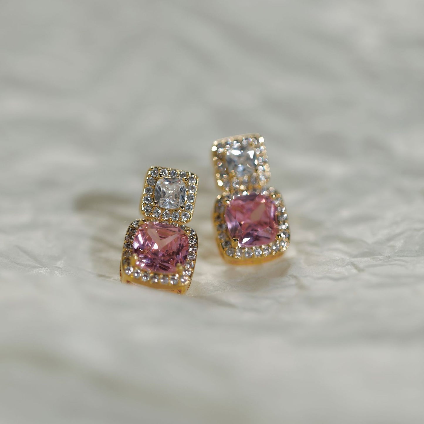 Fortune Super Flash Cube Sugar Niche Earrings