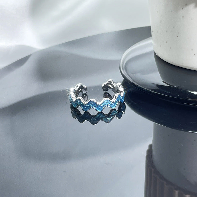 Glazed Open Female Letter Niche Bag Rings