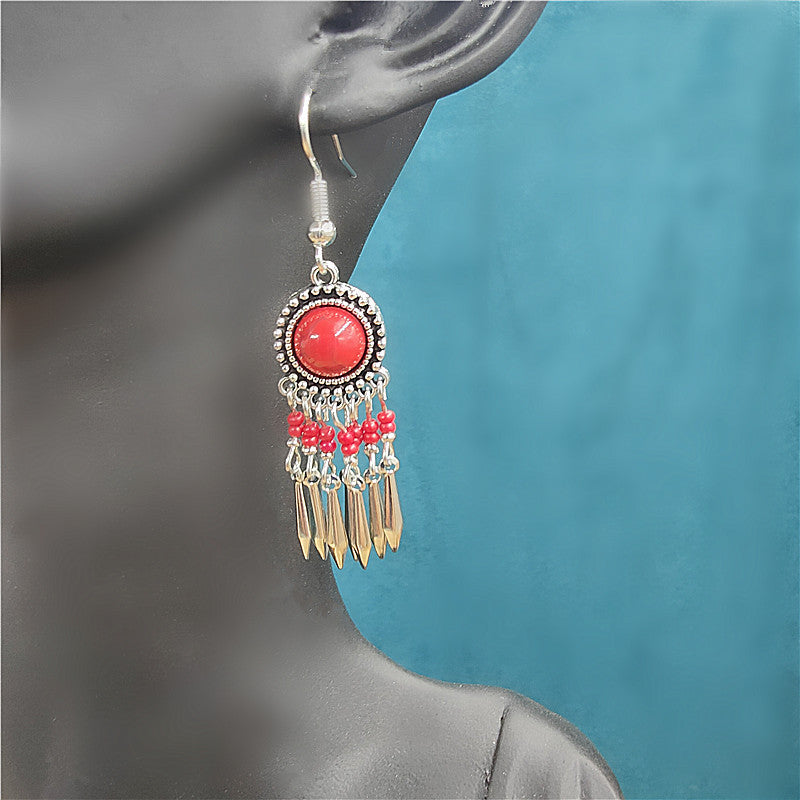 Ethnic Style Short Niche Color Eardrops Fimbrilla Rings