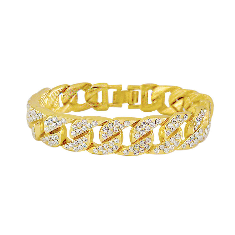 Cool Personality Fashion Alloy Diamond Plated Bracelets