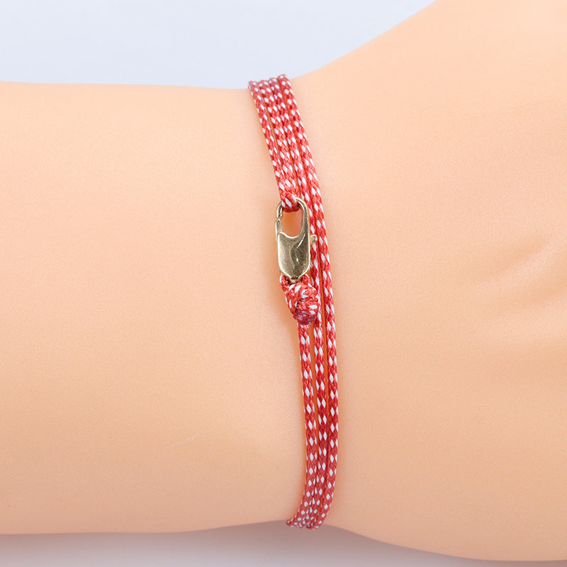 Men's Simple Carrying Strap Wax Line Fashion Bracelets
