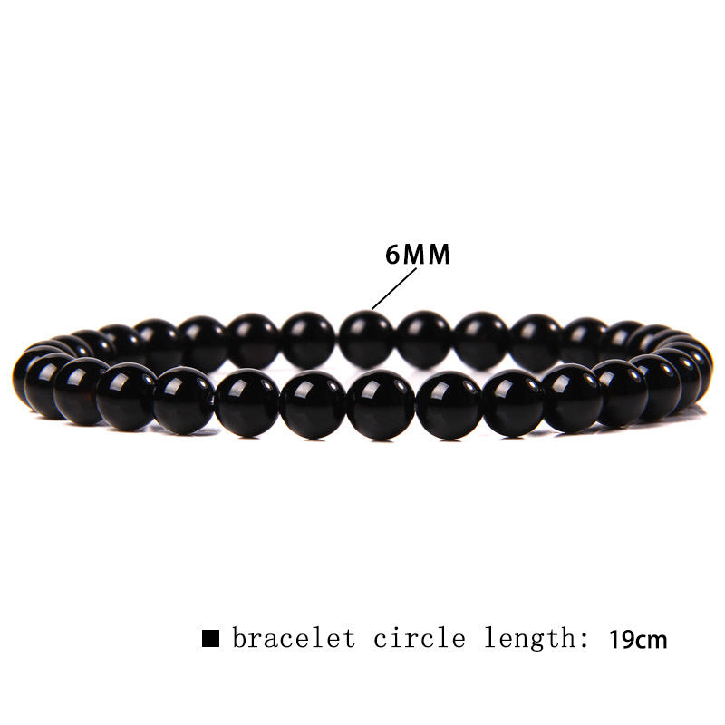 Women's & Men's Single Circle Beaded Natural Agate Stone Bracelets