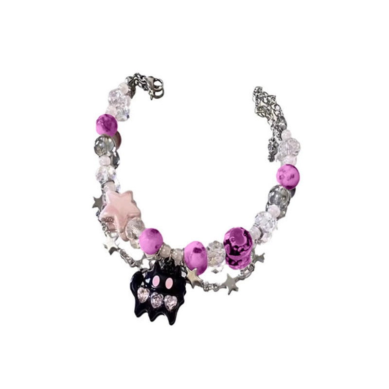Black Little Monster Cat Female Design Sweet Bracelets
