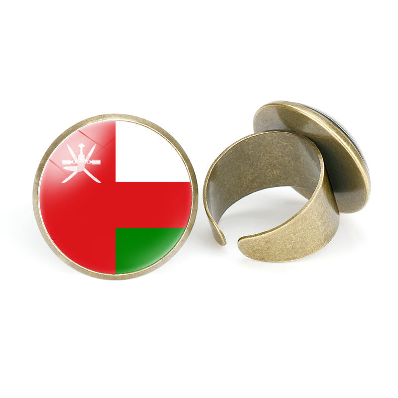 Asian Flags Vintage Open Bahrain Turkey Rings